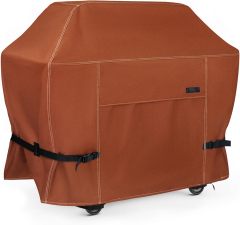 BBQ Grill Cover 56 Inch Outdoor Patio 600D Heavy Duty Waterproof 2-3 Burner Barbecue Cover for Weber, Char-Broil, Brinkmann, Nexgrill Grills and More, Brown