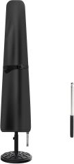 Patio Umbrella Cover, Waterproof Umbrella Covers for 7ft to 9ft Outdoor Umbrellas Market Parasol Covers with Push Rod, Black
