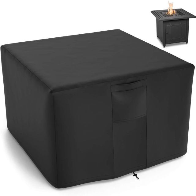 30 Inch Square Fire Pit Cover for Propane Fire Pit/Table, 100% Waterproof Cover Fits 28/30/32 Inch Fire Pit, All Weather Resistant