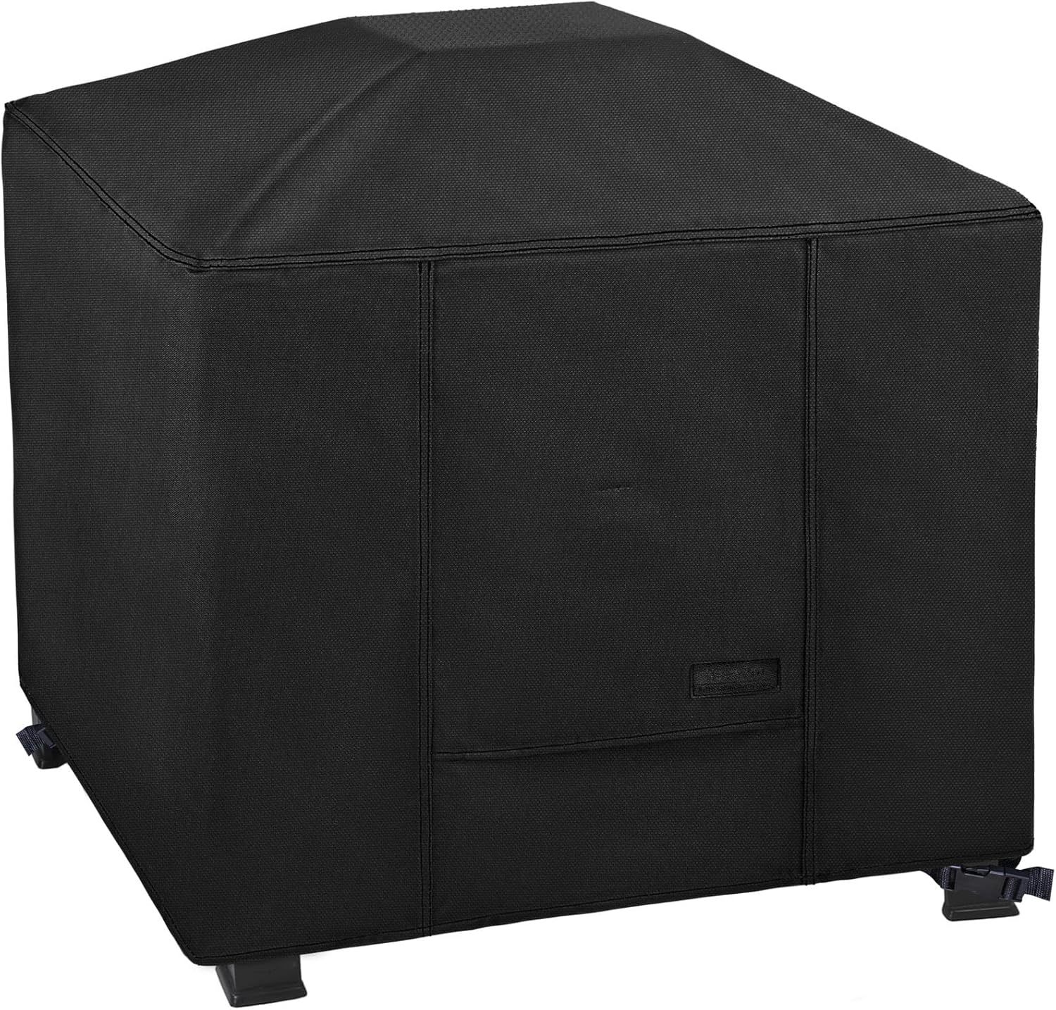 Square Fire Pit Cover Fade Resiatant Waterproof Heavy Duty 600D Outdoor Patio Firepit Cover for Gas Propane Fire Pit Table, 36 x 36 x 24 Inch, Black