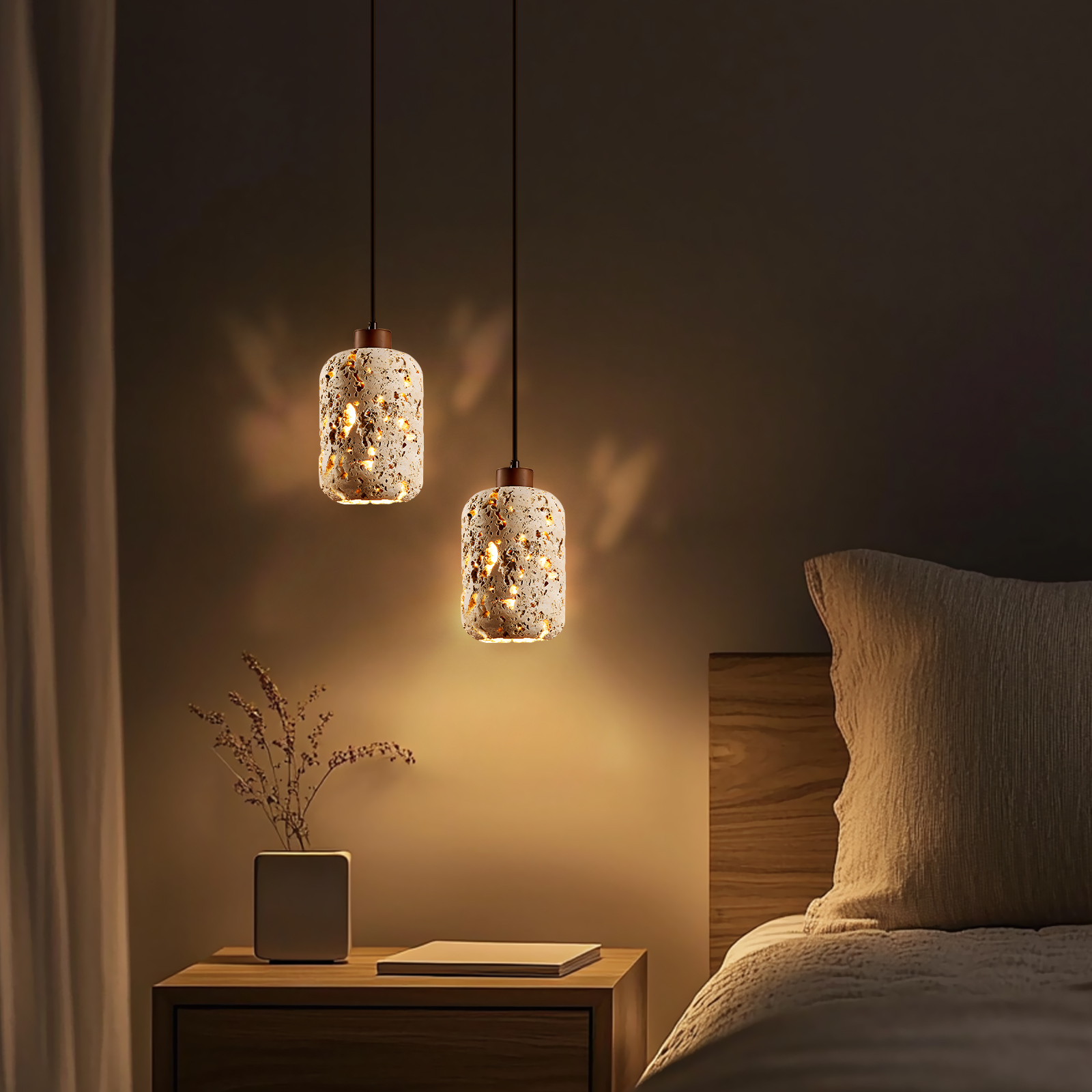 Travertine medieval bedroom bedside chandelier designer creative