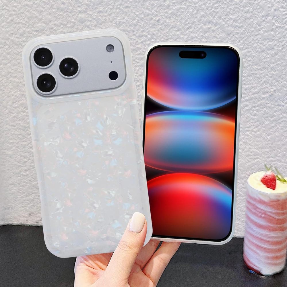 Compatible with iPhone 17 Pro Case 6.3 inch,Sparkle Opal Glitter Translucent Clear Soft TPU Slim Fit Protective Phone Cover Case for Women Girls Colorful