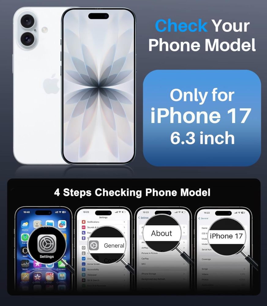 for iPhone 17 Case with HD Screen Protector & Slide Camera Cover & Rotated Ring Kickstand, [Military-Grade] Rugged Heavy Duty Protective Phone Case for iPhone 17 6.3 inch, Black