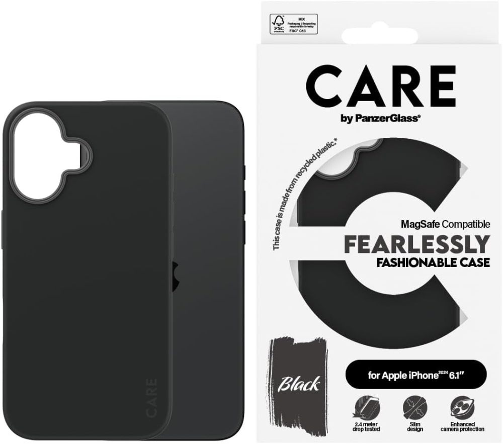 PanzerGlass iPhone 16 CARE by Case Fashion Black MagSafe Panzer Glass