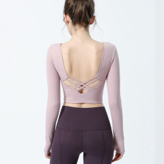 Women gym and fitness top with straps and pads
