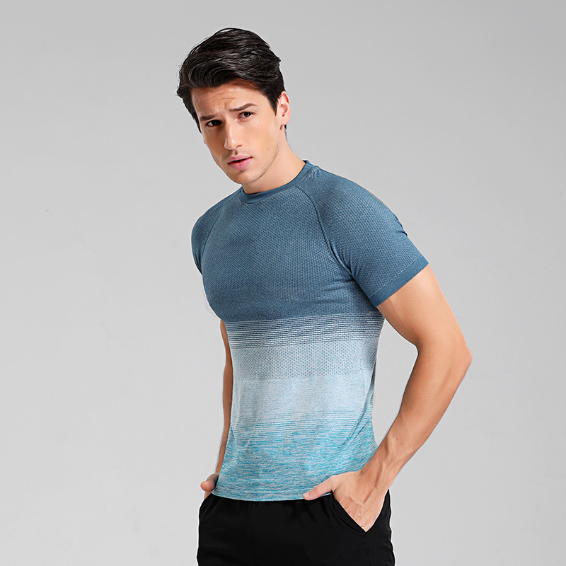 Mens gym running compression t shirts dry fit