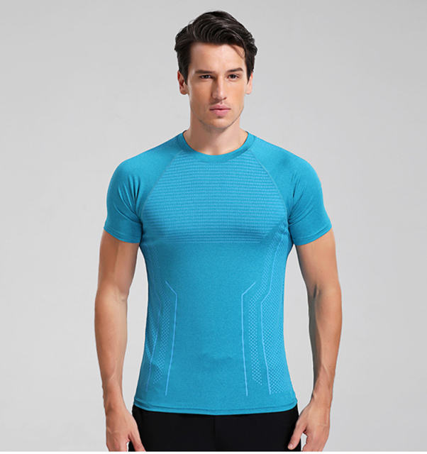 Mens gym compress t shirts dry fit
