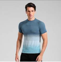 Mens gym running compression t shirts dry fit