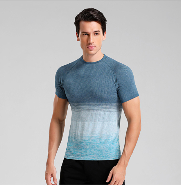 Mens gym running compression t shirts dry fit
