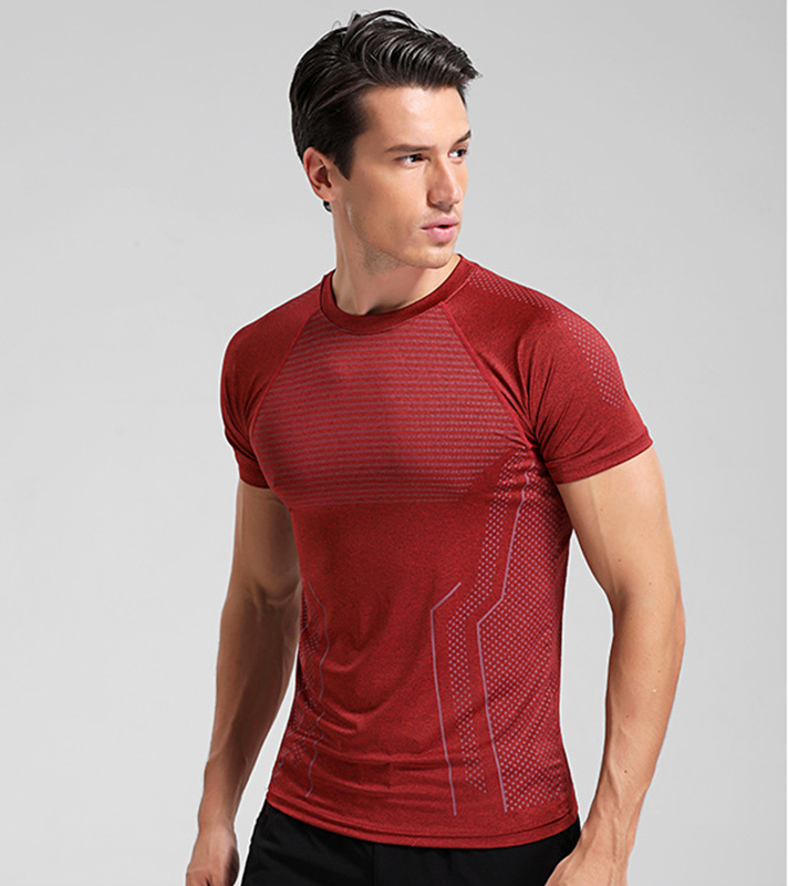 Mens gym compress t shirts dry fit