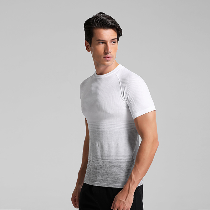 Mens gym running compression t shirts dry fit