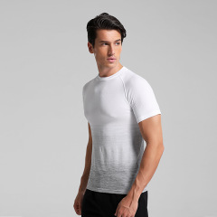 Mens gym running compression t shirts dry fit