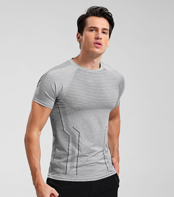 Mens gym compress t shirts dry fit