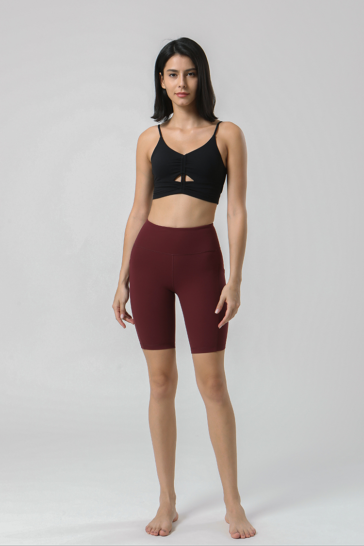 Women Skin Touchless Gym Yoga Sports Shorts