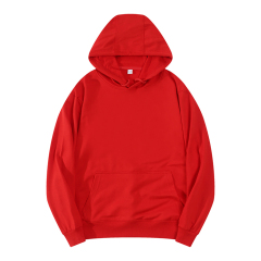 Autumn And Winter Red Color New Men and Women Plain Custom Unisex Hoodie Custom Logo Blank Cotton Hoodie Manufacturer