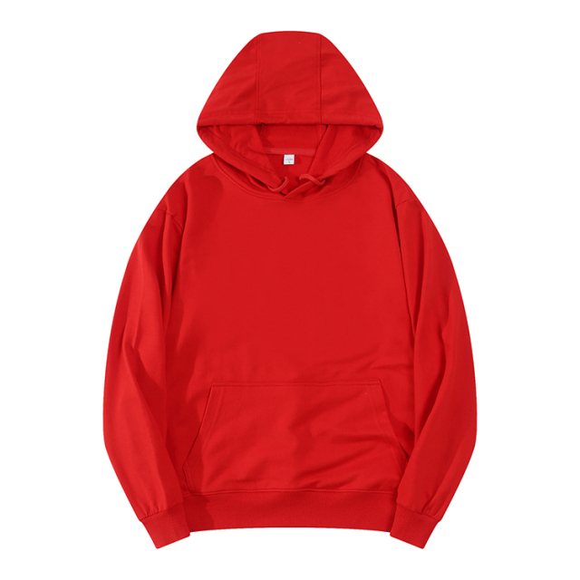 Autumn And Winter Red Color New Men and Women Plain Custom Unisex Hoodie Custom Logo Blank Cotton Hoodie Manufacturer