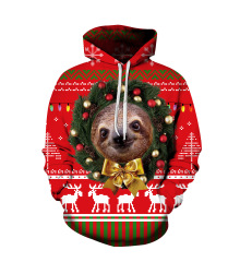 High quality christmas kids wholesale custom Sublimation print logo hoodie over size long sleeve hoodie