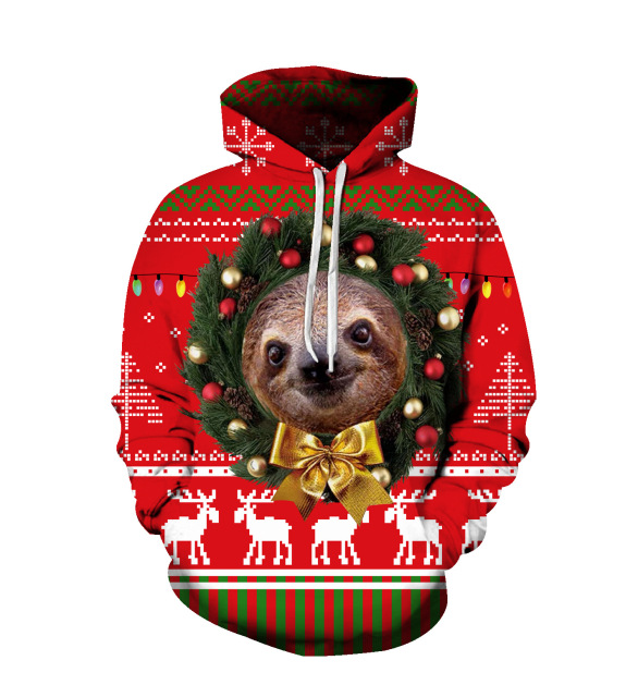 High quality christmas kids wholesale custom Sublimation print logo hoodie over size long sleeve hoodie