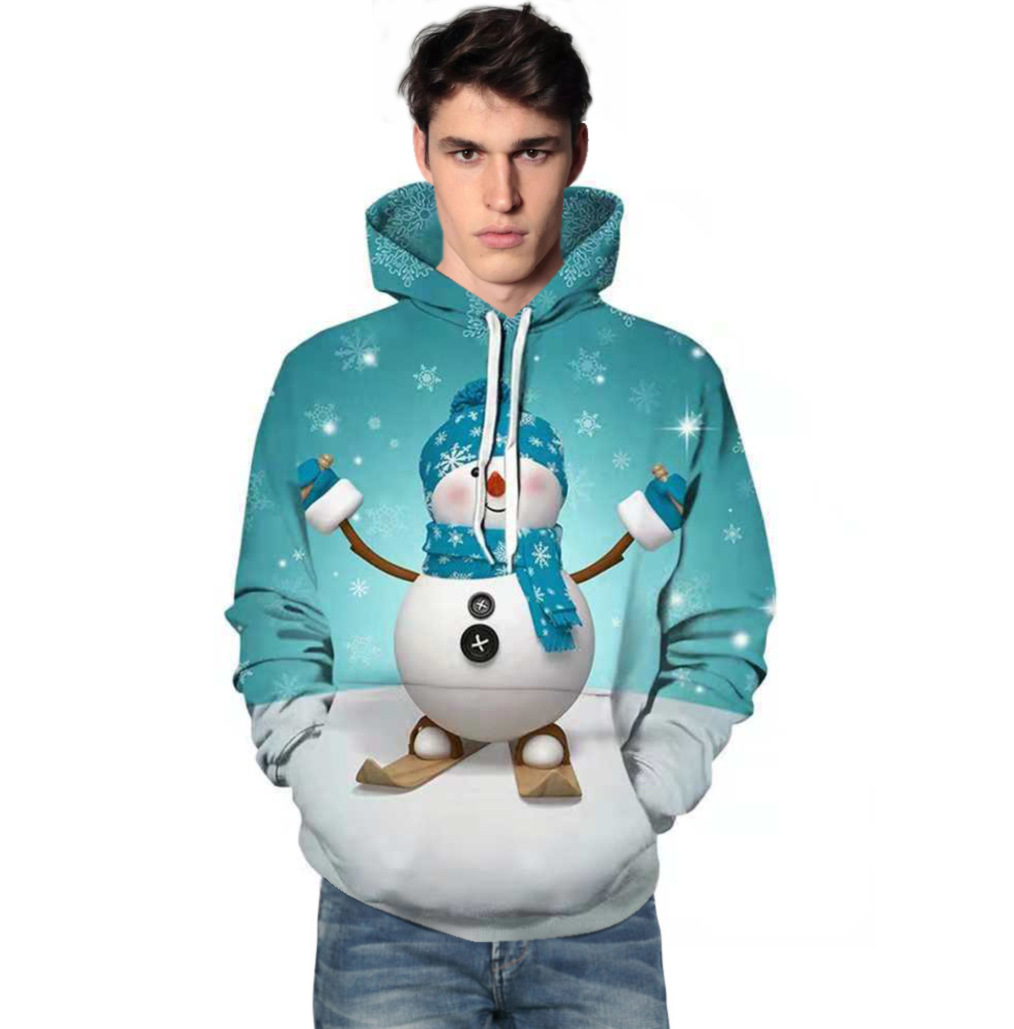 Hot sale winter christmas Mens wholesale custom Sublimation print logo hoodie over size long sleeve hoodie