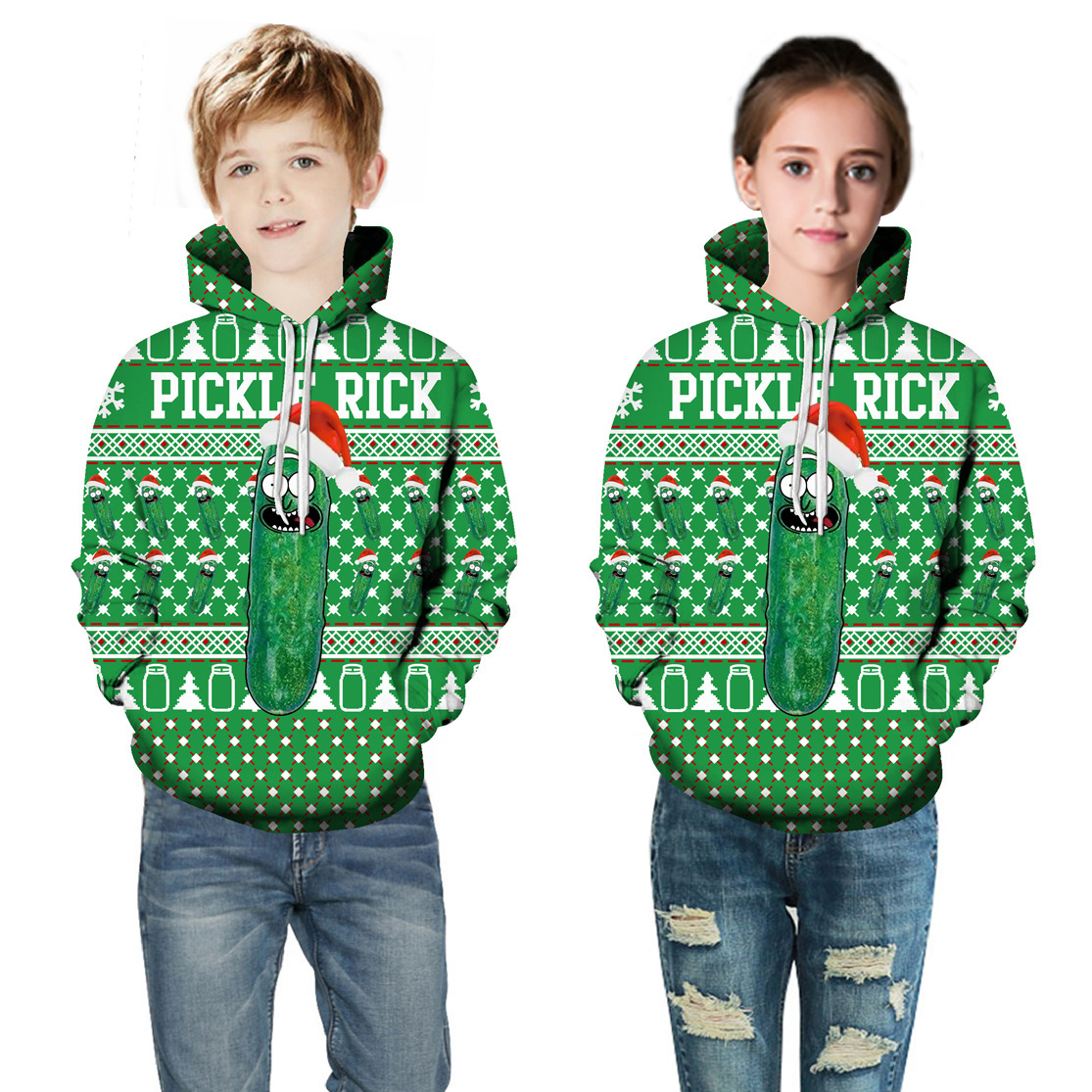 High quality christmas kids wholesale custom Sublimation print logo hoodie over size long sleeve hoodie