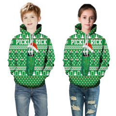 High quality christmas kids wholesale custom Sublimation print logo hoodie over size long sleeve hoodie