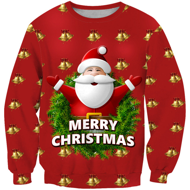 Lovely christmas printed unisex crewneck pullover blank plain sweatshirts men women oversize sweatshirts