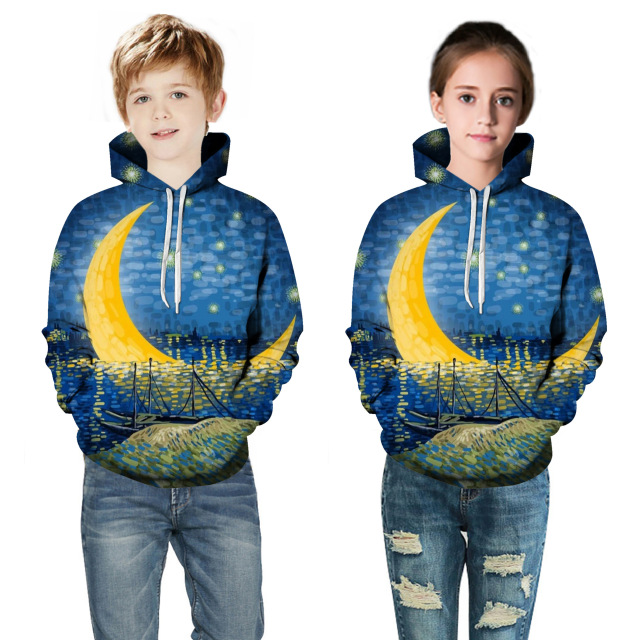 Hot sale High quality christmas kids wholesale custom Sublimation print logo hoodie over size long sleeve hoodie