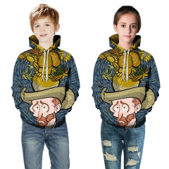 Hot sale High quality christmas kids wholesale custom Sublimation print logo hoodie over size long sleeve hoodie