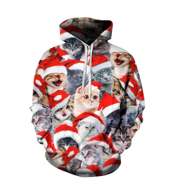 High quality christmas kids wholesale custom Sublimation print logo hoodie over size long sleeve hoodie