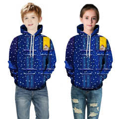 Hot sale High quality christmas kids wholesale custom Sublimation print logo hoodie over size long sleeve hoodie