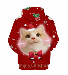 Fashion kids Merry christmas wholesale custom Sublimation print logo hoodie over size long sleeve hoodie