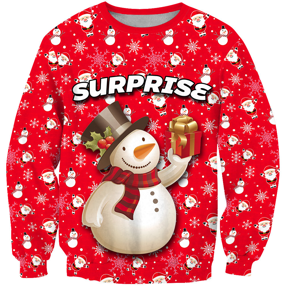 Lovely christmas printed unisex crewneck pullover blank plain sweatshirts men women oversize sweatshirts