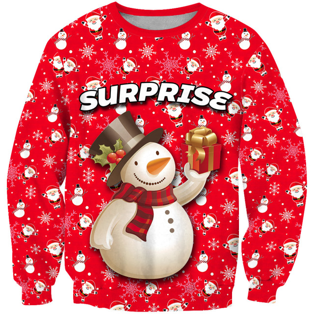 Lovely christmas printed unisex crewneck pullover blank plain sweatshirts men women oversize sweatshirts