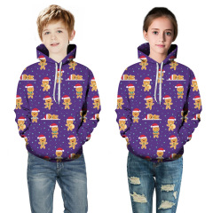 Fashion kids Merry christmas wholesale custom Sublimation print logo hoodie over size long sleeve hoodie