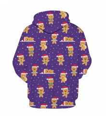 Fashion kids Merry christmas wholesale custom Sublimation print logo hoodie over size long sleeve hoodie