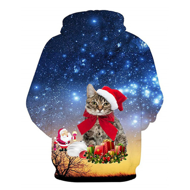Hot sale winter christmas Mens wholesale custom Sublimation print logo hoodie over size long sleeve hoodie