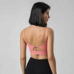 Dispatch Nudity Fashion Green Cross Backless Comfortable Active Women Gym Apparel Sports Bra Yoga