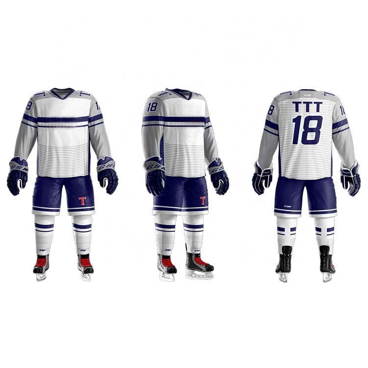 Custom made logo sublimation printing ice hockey jersey uniform wear factory supply