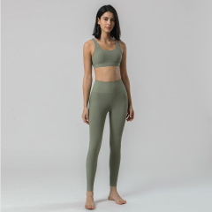 Dispatch Nudity Fashion Green Cross Backless Comfortable Active Women Gym Apparel Sports Yoga Pants