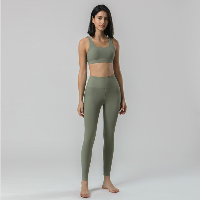 Dispatch Nudity Fashion Green Cross Backless Comfortable Active Women Gym Apparel Sports Yoga Pants