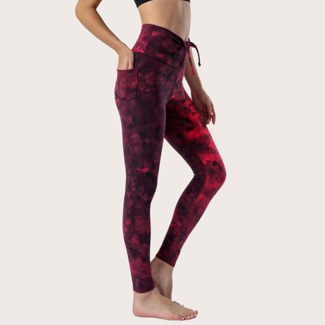 Fashion Yoga Wear Tie Dye Leggings Women Slim Fitness High Waist Elastic Workout Leggings Gym Sport Running Pants