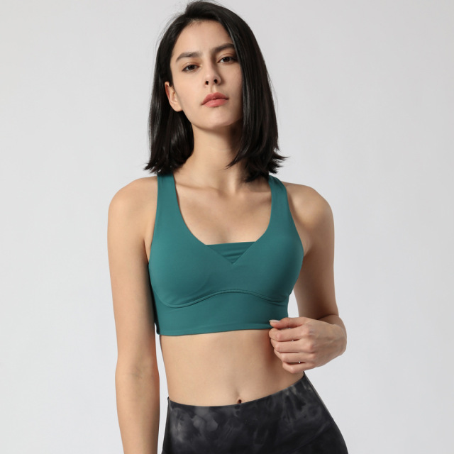 Wholesale Custom Logo High Quality Impact Ladies Seamless Sexy Bra Fitness Wear Set Adjustable Yoga Gym Top Womens Sports Bra