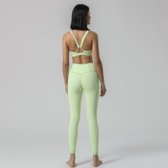 Dispatch Nudity Fashion Green Cross Backless Comfortable Active Women Gym Apparel Sports Yoga Pants