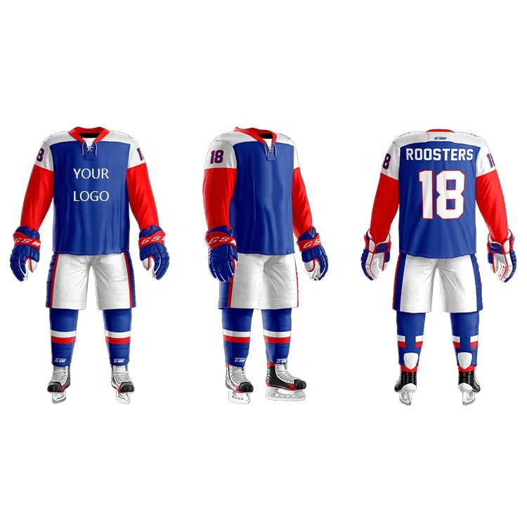 Custom made logo sublimation printing ice hockey jersey uniform wear factory supply