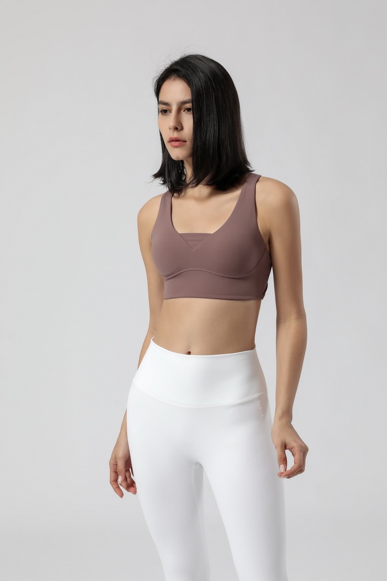 Wholesale Custom Logo High Quality Impact Ladies Seamless Sexy Bra Fitness Wear Set Adjustable Yoga Gym Top Womens Sports Bra