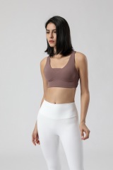 Wholesale Custom Logo High Quality Impact Ladies Seamless Sexy Bra Fitness Wear Set Adjustable Yoga Gym Top Womens Sports Bra