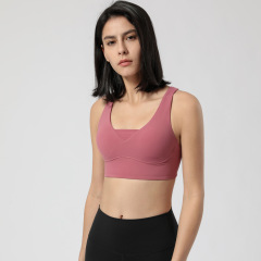 Wholesale Custom Logo High Quality Impact Ladies Seamless Sexy Bra Fitness Wear Set Adjustable Yoga Gym Top Womens Sports Bra