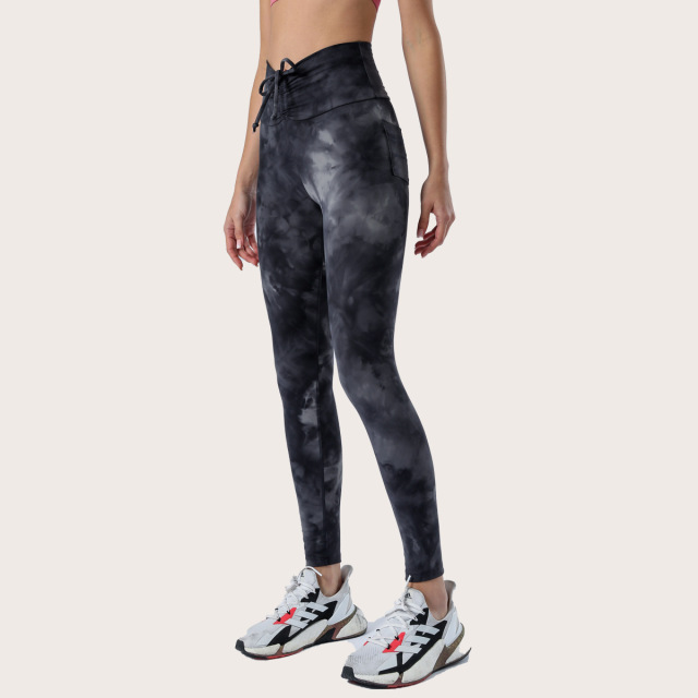 Fashion Yoga Wear Tie Dye Leggings Women Slim Fitness High Waist Elastic Workout Leggings Gym Sport Running Pants
