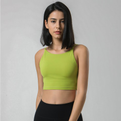 Dispatch Nudity Fashion Green Cross Backless Comfortable Active Women Gym Apparel Sports Bra Yoga