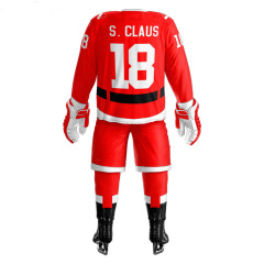 christmas santa claus design ice hockey jersey for usa and canada team players training hockey jersey
